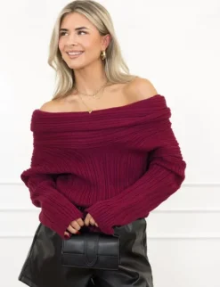 Gitte trui bordeaux