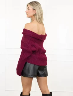 Gitte trui bordeaux