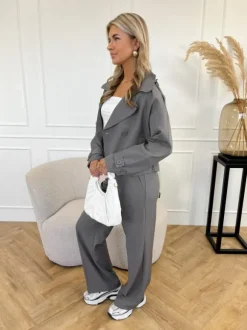 Hailey trenchcoat donker grijs