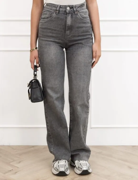 Hazel wide leg jeans grijs