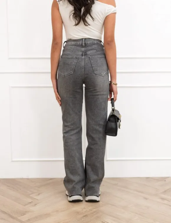 Hazel wide leg jeans grijs
