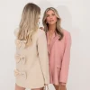 Isa strik blazer beige