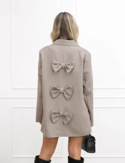 Isa strik blazer taupe