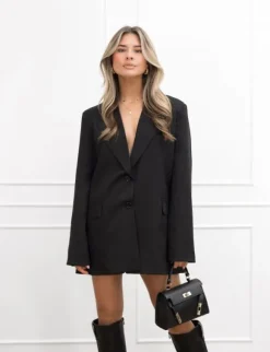 Isa strik blazer zwart