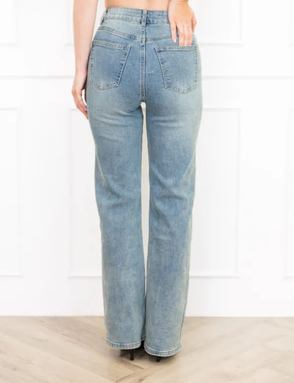 Isabel wide leg jeans blauw