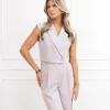 Jailin cropped gilet gestreept lila