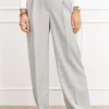 Jailin pantalon gestreept grijs