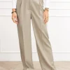Jailin pantalon gestreept beige