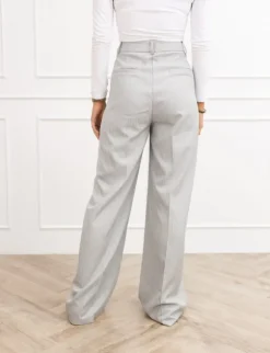 Jailin pantalon gestreept grijs