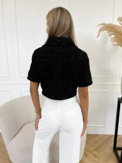 Jazlyn cropped jasje zwart