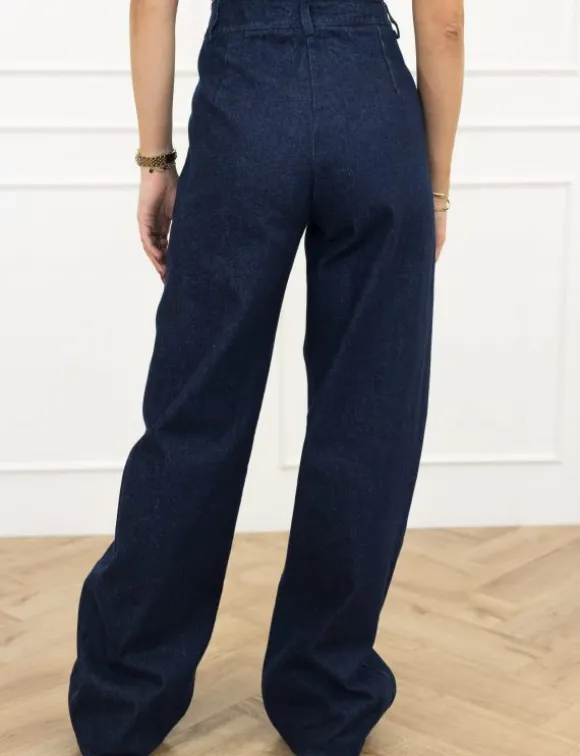 Jente denim broek donker blauw