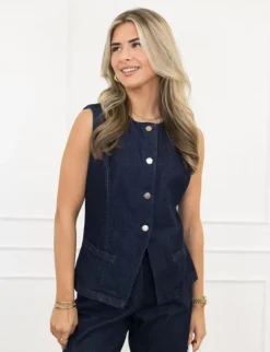 Jente denim broek donker blauw