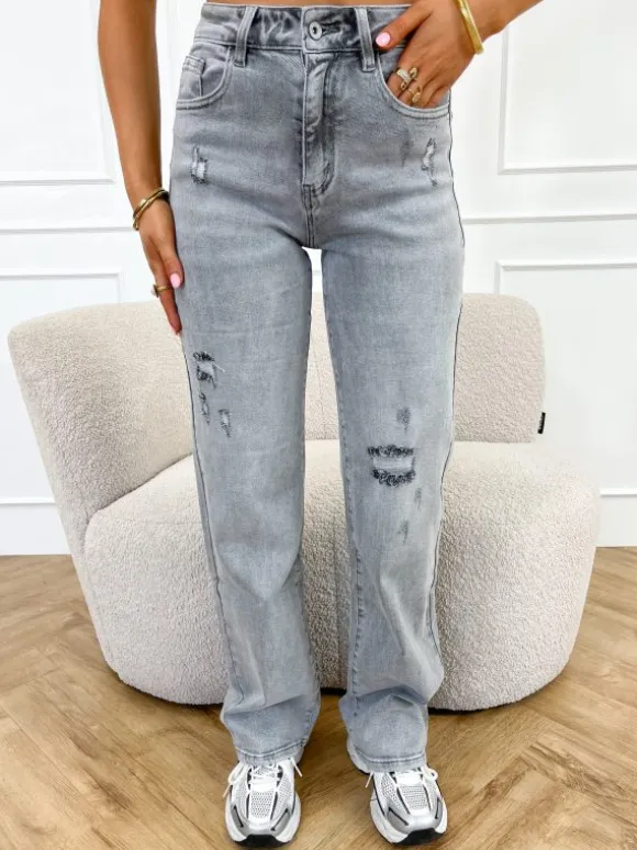 Jessa wide leg jeans grijs