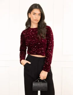 Jill top bordeaux rood