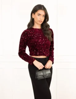 Jill top bordeaux rood