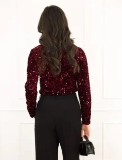 Jill top bordeaux rood