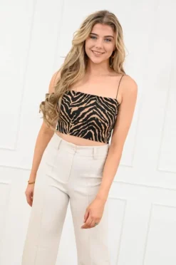 Joelle crop top bruin