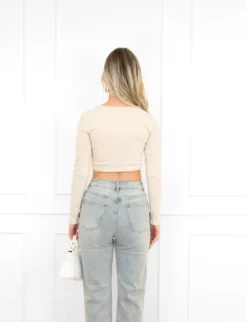 Joy basic cropped top beige