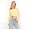 Joy basic cropped top butter yellow