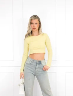 Joy basic cropped top butter yellow