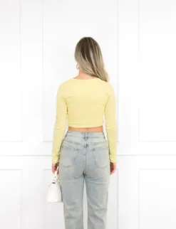 Joy basic cropped top butter yellow