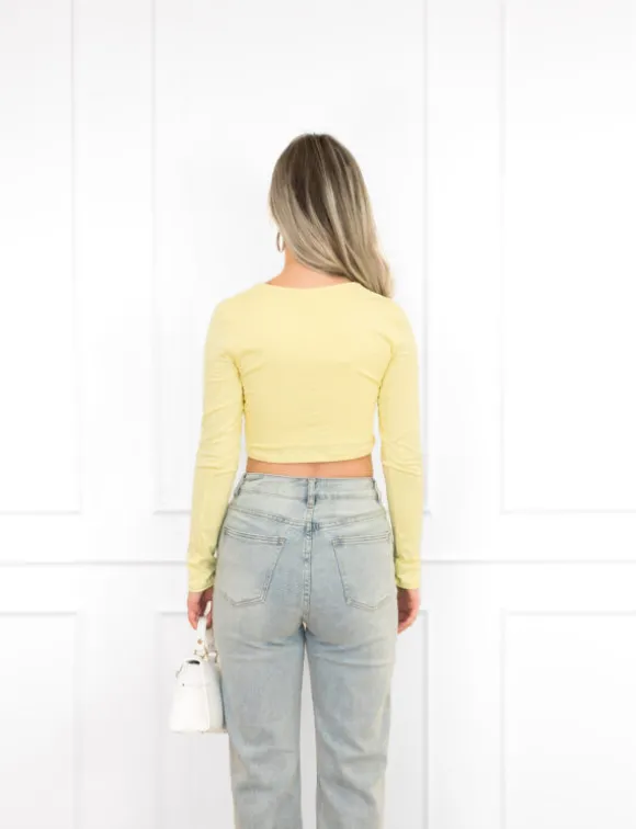 Joy basic cropped top butter yellow