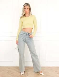 Joy basic cropped top butter yellow