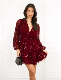 Jutta jurk bordeaux