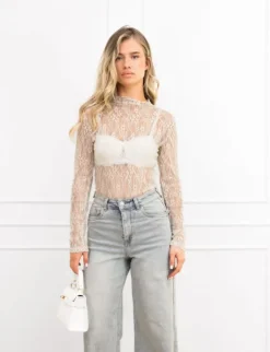Kady kanten body beige