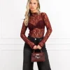 Kady kanten body bordeaux rood