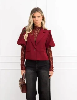 Kady kanten body bordeaux rood