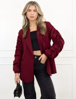 Kayla strass blazer bordeaux