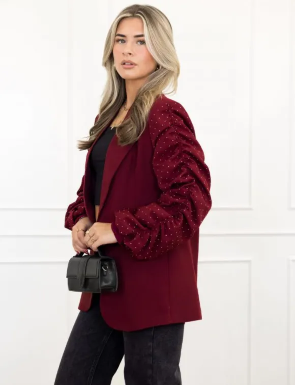 Kayla strass blazer bordeaux