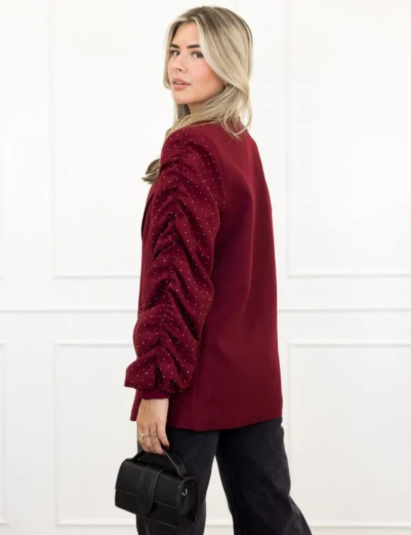 Kayla strass blazer bordeaux