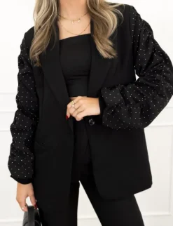 Kayla strass blazer zwart