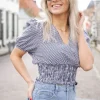 KIKA CHECKERED TOP BLACK