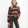 Kiki trui taupe/bordeaux
