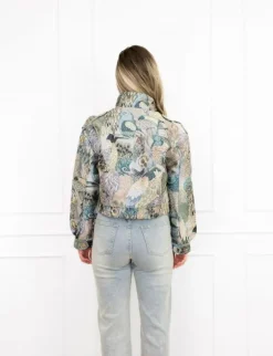 Larissa bomber jack print blauw