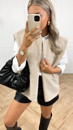 Lea teddy gilet beige