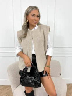 Lea teddy gilet beige