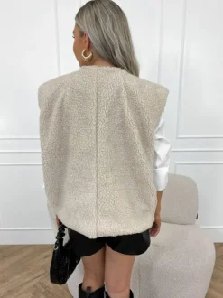Lea teddy gilet beige