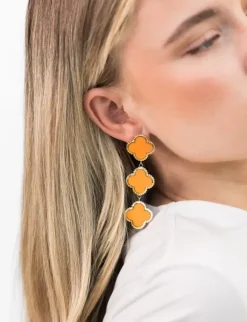 Lesley oorbellen goud oranje