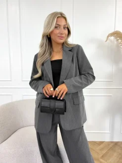 Liane strass blazer grijs