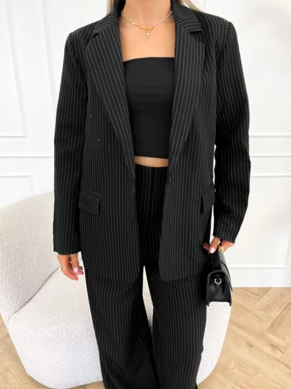 Liane strass blazer zwart