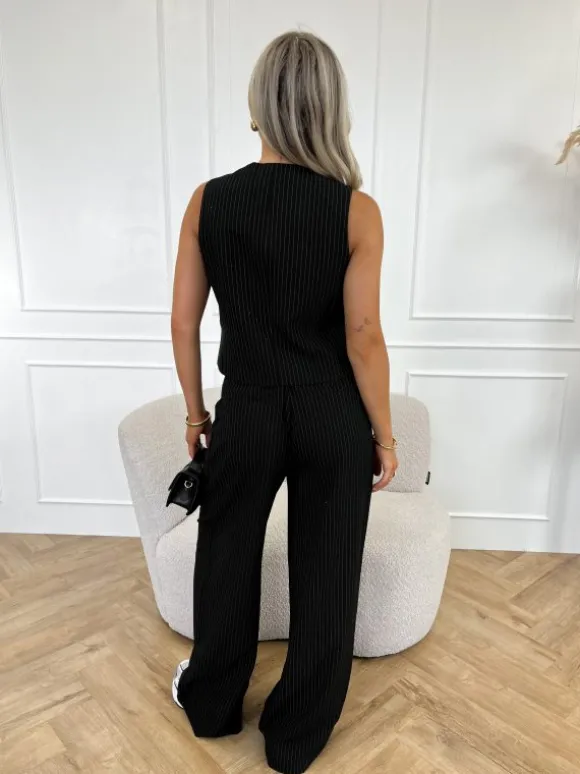 Liane strass gilet zwart