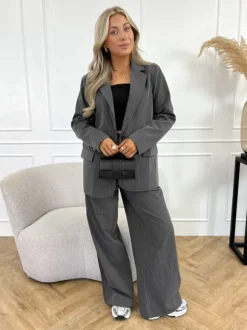 Liane strass pantalon grijs