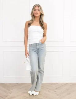 Lieke bandeau top off white
