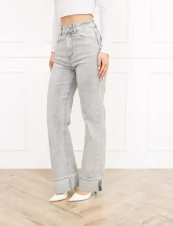 Liene wide leg jeans grijs