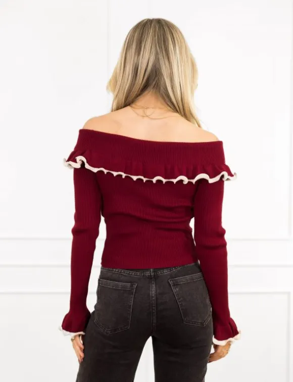 Lizzie top bordeaux rood