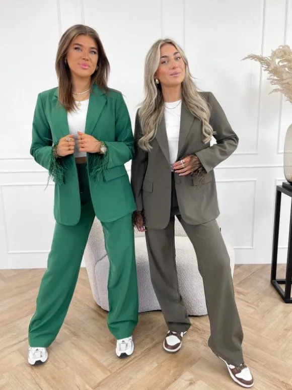Lona blazer donker groen